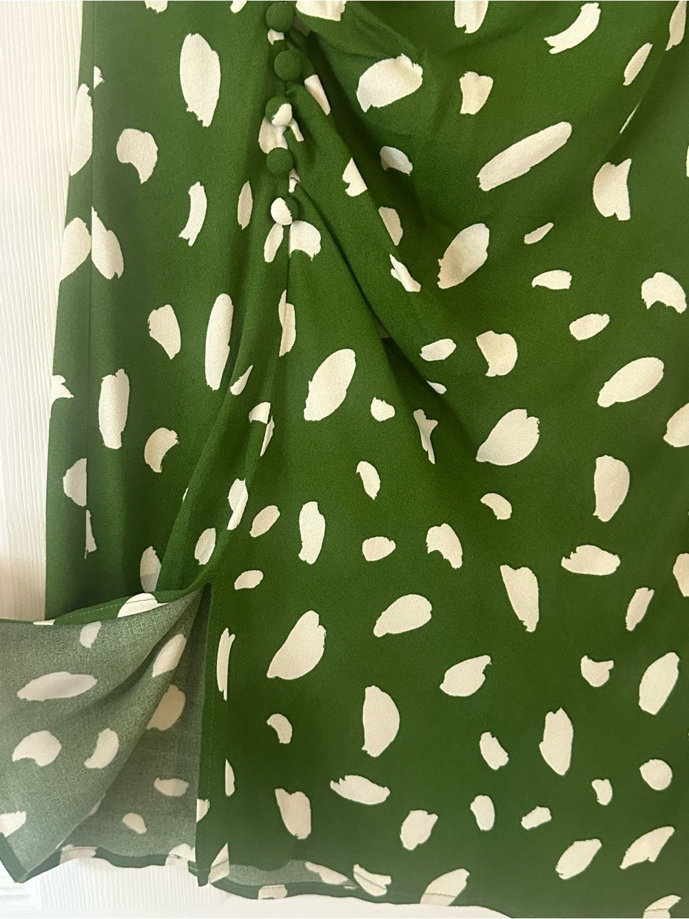 Reformation Remi Green & White Print Selina Mini Dress - Picture 4 of 8